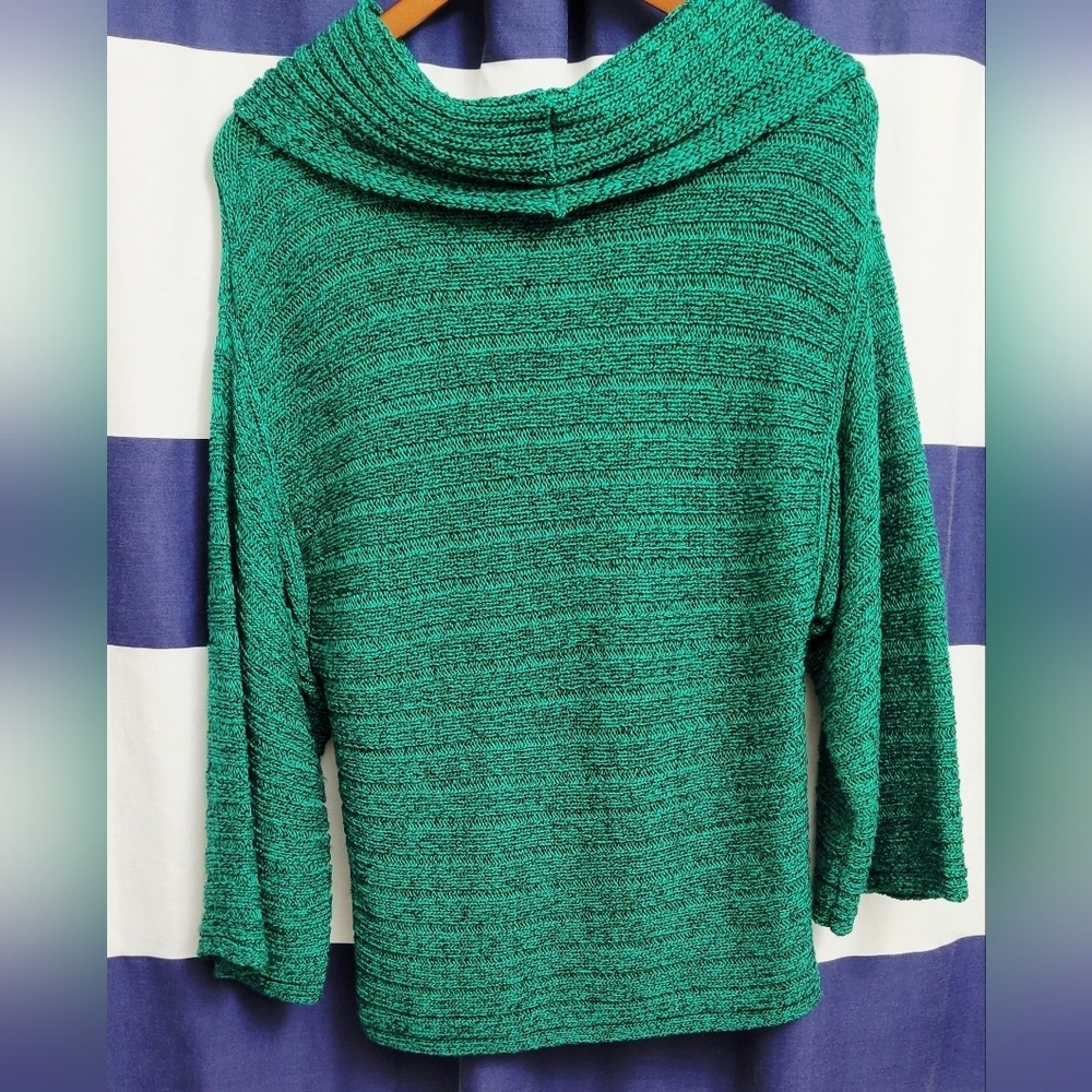 Jones Wear Emerald Green Cowl Neck Sweater | Women’s Knit Pullover - Picture 2 of 5